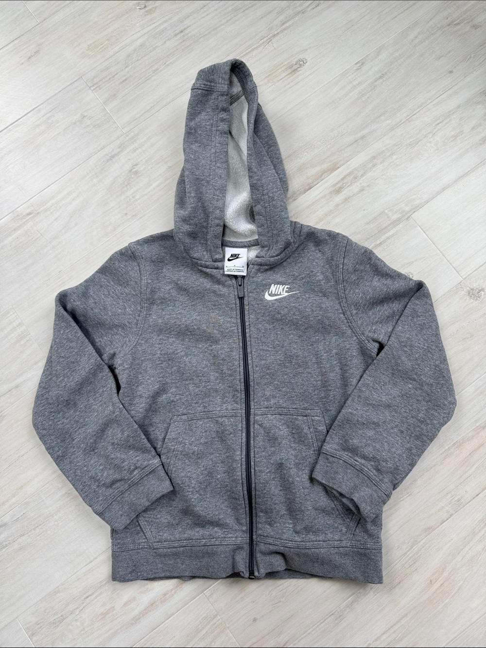 Nike Kids Gray Full-Zip Hooded Sweatshirt